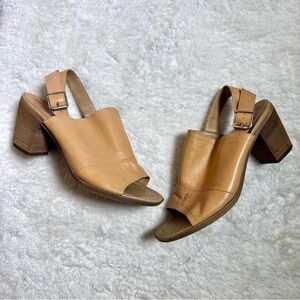 Sophia Milano Italian Made Leather Open Toe Slingback Sandals Size 8